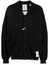 Maison MAISON Distressed Knit Cardigan Black - MIHARA YASUHIRO - BALAAN 2