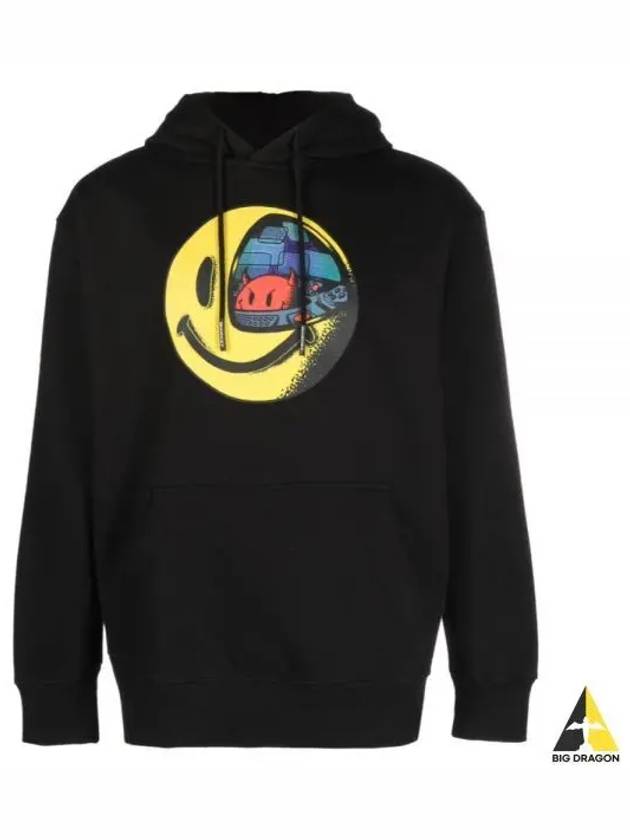 397000469 BLACK Smiley CONFLICTED HOODIE - MARKET - BALAAN 1