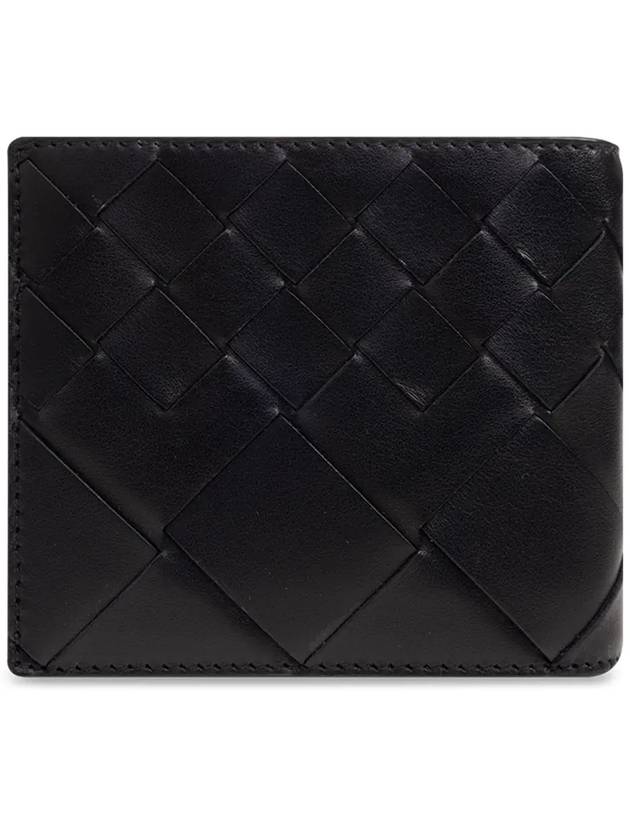 Intrecciato Leather Bi Fold Half Wallet Black - BOTTEGA VENETA - BALAAN 4