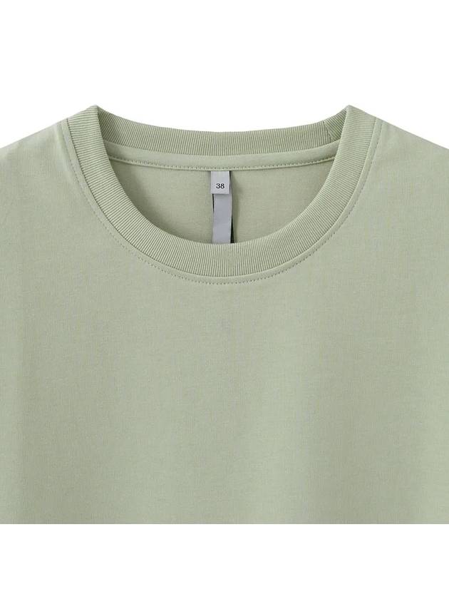 Supima Cotton Lux Crop T-Shirt Mint Green - NOIRER FOR WOMEN - BALAAN 5
