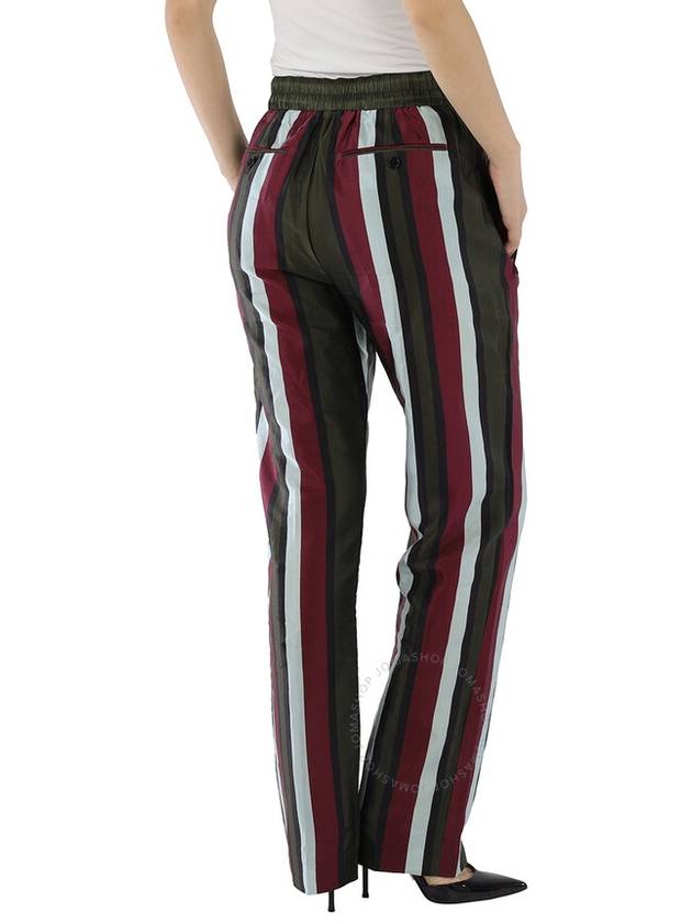 Women's Striped Cotton Silk Straight Pants - BURBERRY - BALAAN 4