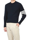 Baby Cable Cotton 4 Bar Crew Neck Knit Top Navy - THOM BROWNE - BALAAN 8