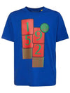 Genius 1952 Logo Cotton Loose Fit Short Sleeve T Shirt Blue 8C00004 829HP 76J - MONCLER - BALAAN 1