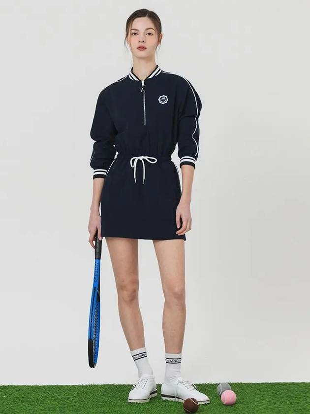 Windbreaker nylon half zip-up long sleeve dress NAVY - MONBIRDIE GOLF - BALAAN 4