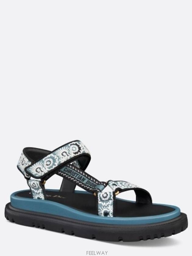 D-Way Embroidered Logo Sandals Blue - DIOR - BALAAN 2