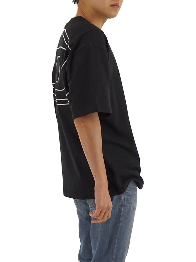 Maxi Oval D Embroidered Short Sleeve T-Shirt Black - DIESEL - BALAAN 5