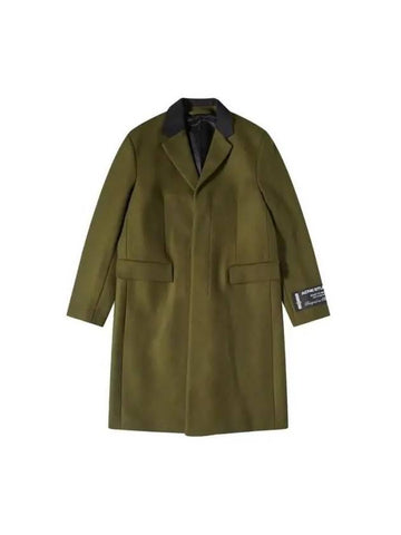 Acne Studios Single breasted wool blend coat B90724 GREEN MELANGE - ACNE STUDIOS - BALAAN 1