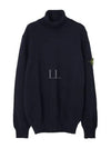 Wappen Patch Loose Fit Cotton Turtleneck Navy - STONE ISLAND - BALAAN 2