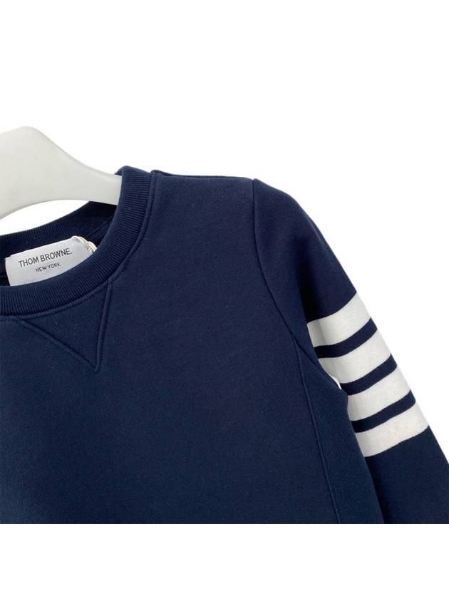 Engineered 4 Bar Stripe Loopback Jersey Knit Crewneck Sweatshirt Navy - THOM BROWNE - BALAAN 3