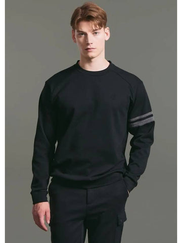 Men s Sleeve Color Matching Round Nagrang Long T Shirt Black - CLEVELAND GOLF - BALAAN 1