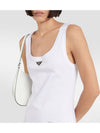 Triangle Logo Sleeveless Long Dress White - PRADA - BALAAN 4