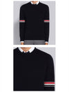 Men's Milan Stitch Armband Crew Neck Knit Top Navy - THOM BROWNE - BALAAN 5