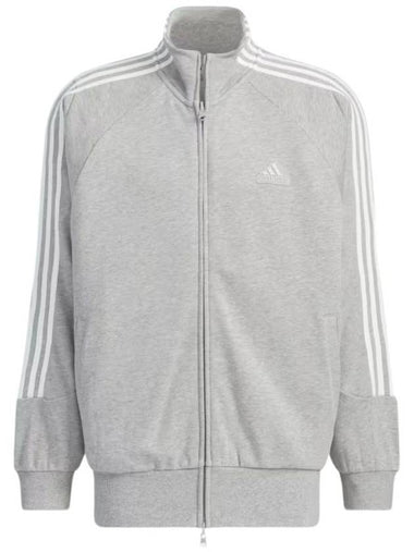 3S Knit Sweatshirt Track Top Medium Gray Heather KR JI6650 - ADIDAS - BALAAN 1