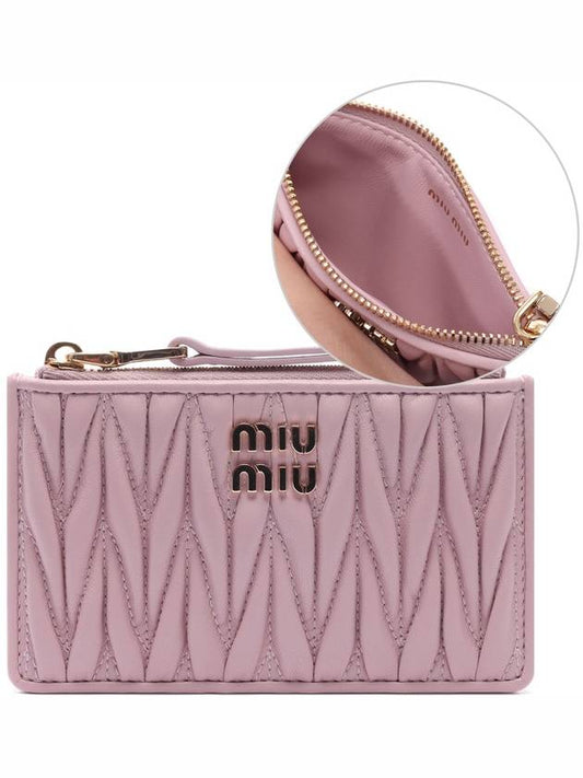 Matelasse Leather Envelope Wallet Pink - MIU MIU - BALAAN 2