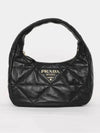 Logo Quilted Leather Shoulder Bag Black - PRADA - BALAAN 3