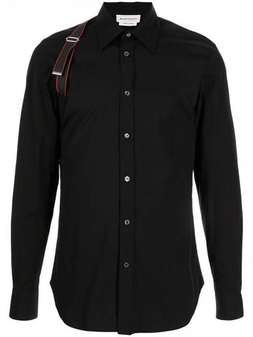 Men's Harness Patch Long Sleeve Shirt Black - ALEXANDER MCQUEEN - BALAAN 1