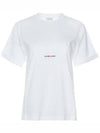 Rive Gauche Short Sleeve T-Shirt White - SAINT LAURENT - BALAAN 5