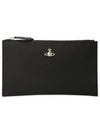 Leather Zipper Clutch Bag Black - VIVIENNE WESTWOOD - BALAAN 4