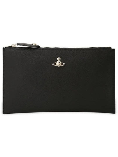 Leather Zipper Clutch Bag Black - VIVIENNE WESTWOOD - BALAAN 2