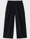 Wool Cargo Parachute Track Pants Black - NOIRER - BALAAN 3