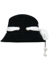 Wool Angora Ribbon Decoration Corduroy Black Bucket Hat DO6232AH92 2 - DOYOUKNOWMC GOLF WEAR - BALAAN 3