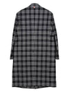 Men's Prince Of Wales Lambswool Single Coat Medium Grey - THOM BROWNE - BALAAN 3