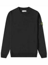 Wappen Patch Crew Neck Wool Knit Top Black - STONE ISLAND - BALAAN 2