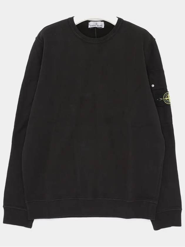 Brushed Organic Cotton Fleece Sweatshirt Black - STONE ISLAND - BALAAN 3