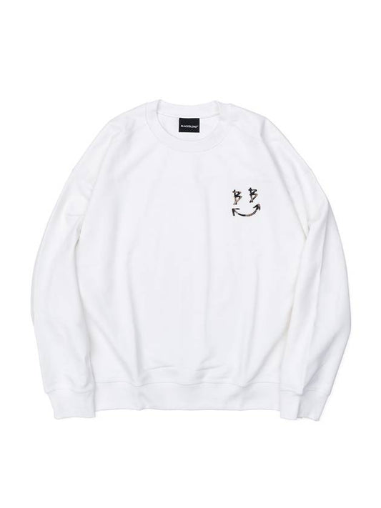 NINE Leopard Classic Smile Logo Sweatshirt White - BLACKBLOND - BALAAN 1