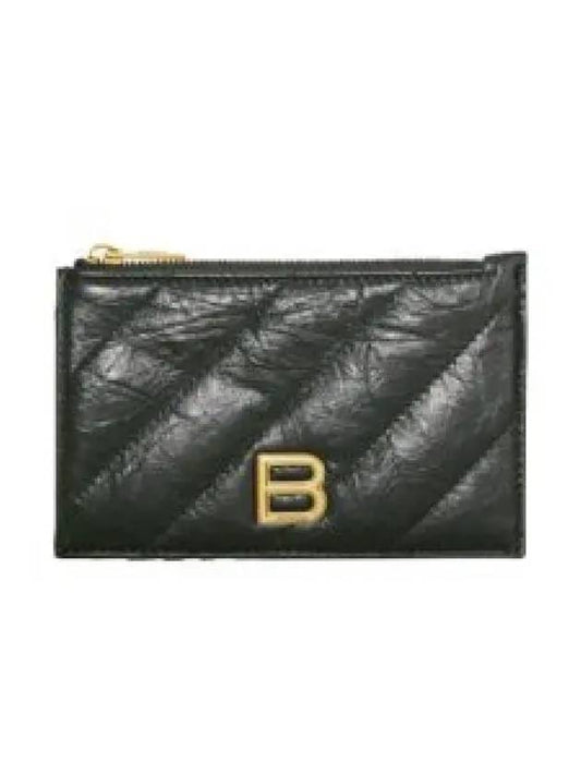 Crush Quilted Leather Long Coin Card Wallet Black - BALENCIAGA - BALAAN 2