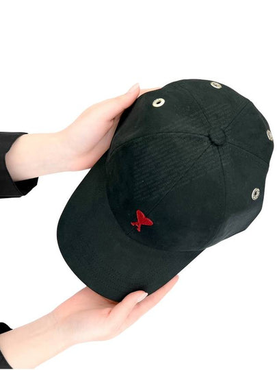 Embroidery Heart Logo Ball Cap Black - AMI - BALAAN 2