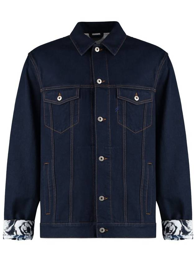 Logo Patch Denim Jacket Navy - BURBERRY - BALAAN 2