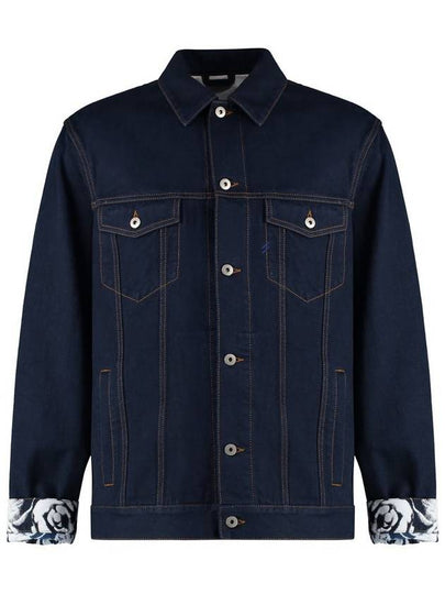 Logo Patch Denim Jacket Navy - BURBERRY - BALAAN 2