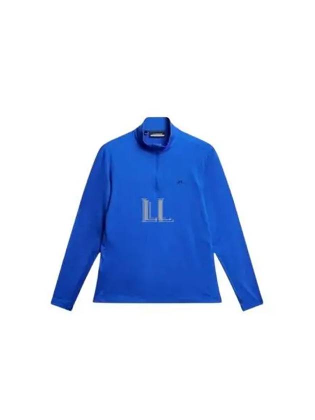 Men's Luke Quarter Zip Mid Layer Long Sleeve T-Shirt Club Blue - J.LINDEBERG - BALAAN 2