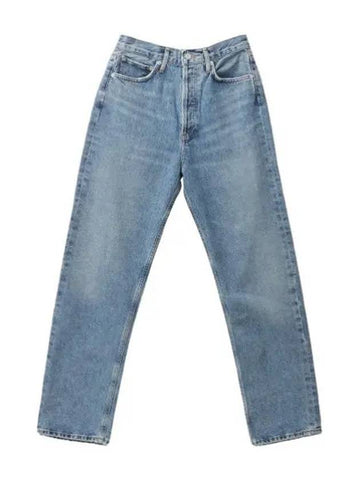 A Goldie pinch waist straight denim pants blue jeans - AGOLDE - BALAAN 1