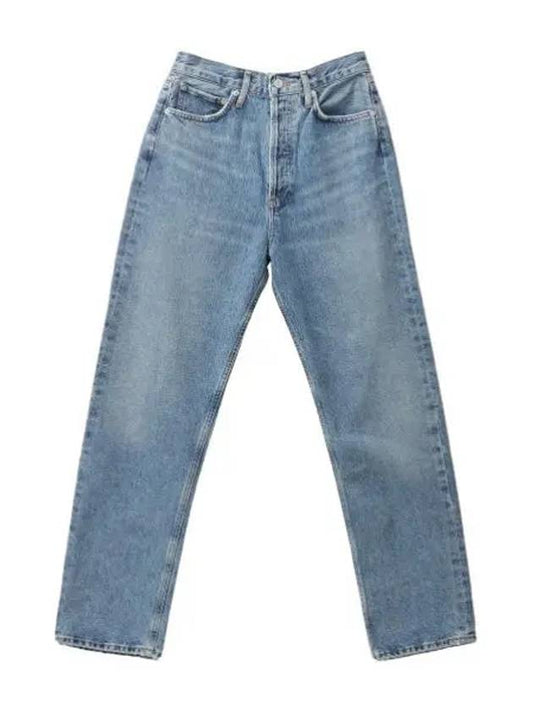 A Goldie pinch waist straight denim pants blue jeans - AGOLDE - BALAAN 1