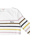 Logo Stripe Long Sleeve T-Shirt White - BARBOUR - BALAAN 5