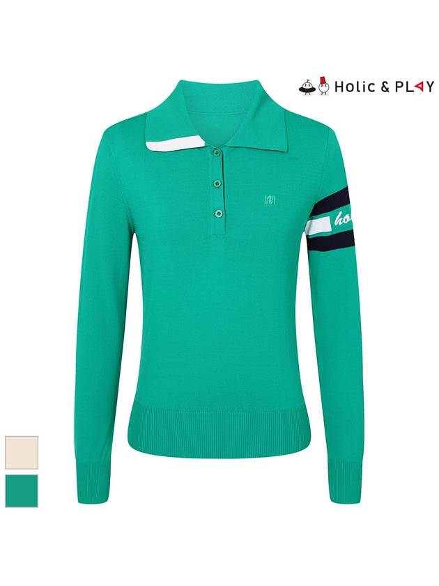 Sleeve STRIPE Wide Collar SweaterHE1WSW002 - HOLIC&PLAY - BALAAN 2