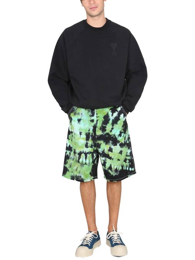 Men's Tie Dye Shorts Green - AMI - BALAAN 4