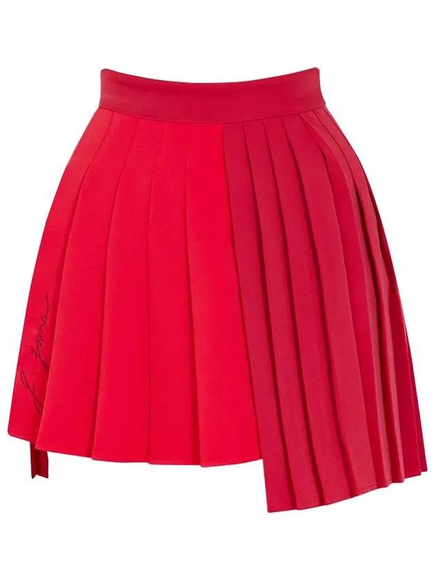 Women s Golf Wear Asymmetric Color Pleated Skirt Rose Red - J JANE - BALAAN 2