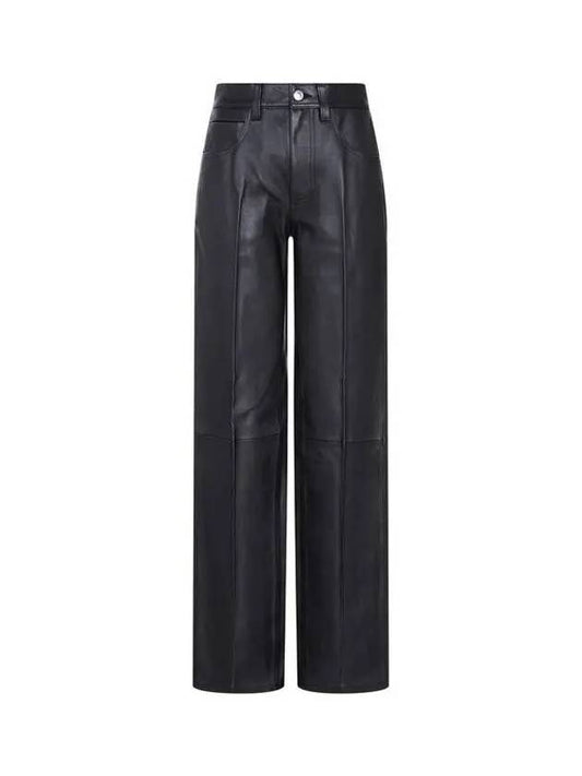 Straight leg leather pants black 270598 - ALEXANDER WANG - BALAAN 1