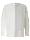 Funmix Oxford Cotton Long Sleeve Shirt Grey - THOM BROWNE - BALAAN 2