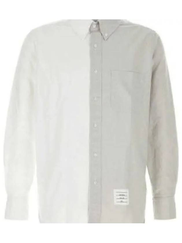 Funmix Oxford Cotton Long Sleeve Shirt Grey - THOM BROWNE - BALAAN 2