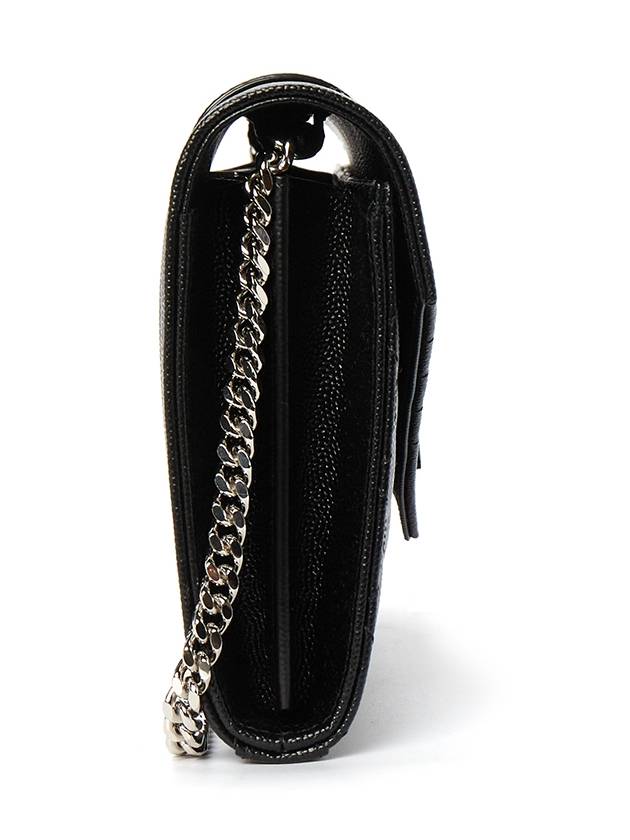 Matelasse Monogram Chain Cross Bag Black - SAINT LAURENT - BALAAN 4