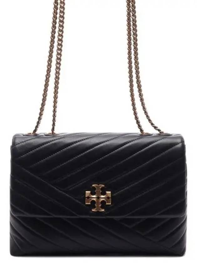 Kira Chevron Convertible Shoulder Bag Black - TORY BURCH - BALAAN 2