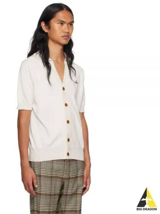 Polo Cashmere Short Sleeve Cardigan White - VIVIENNE WESTWOOD - BALAAN 2