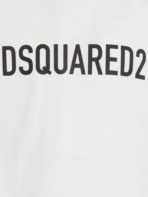 Logo Print Short Sleeve T Shirt White - DSQUARED2 - BALAAN 4