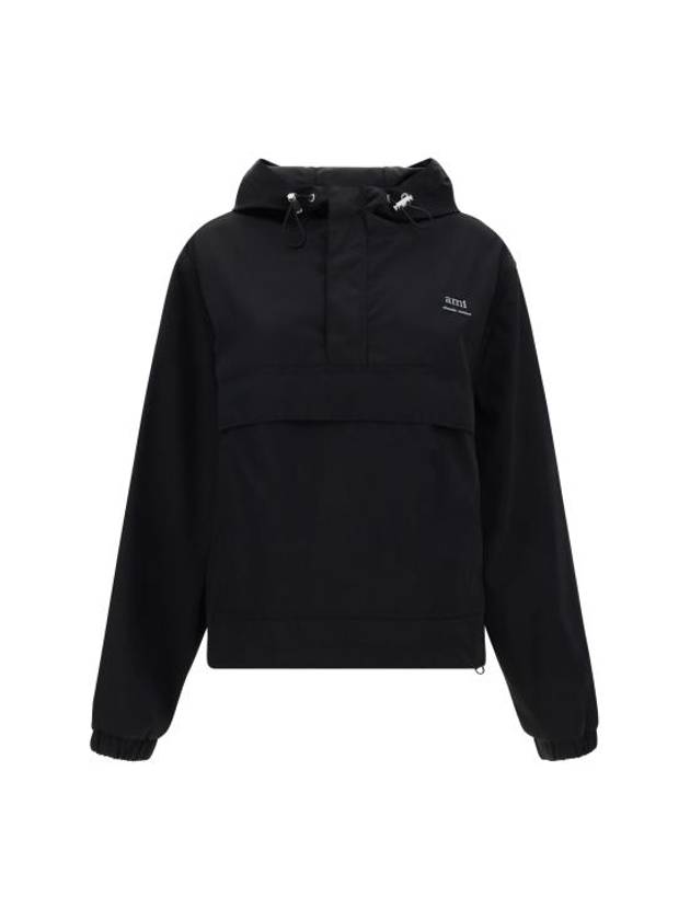 Alexandre Mattiussi Hooded Windbreaker Black - AMI - BALAAN 1