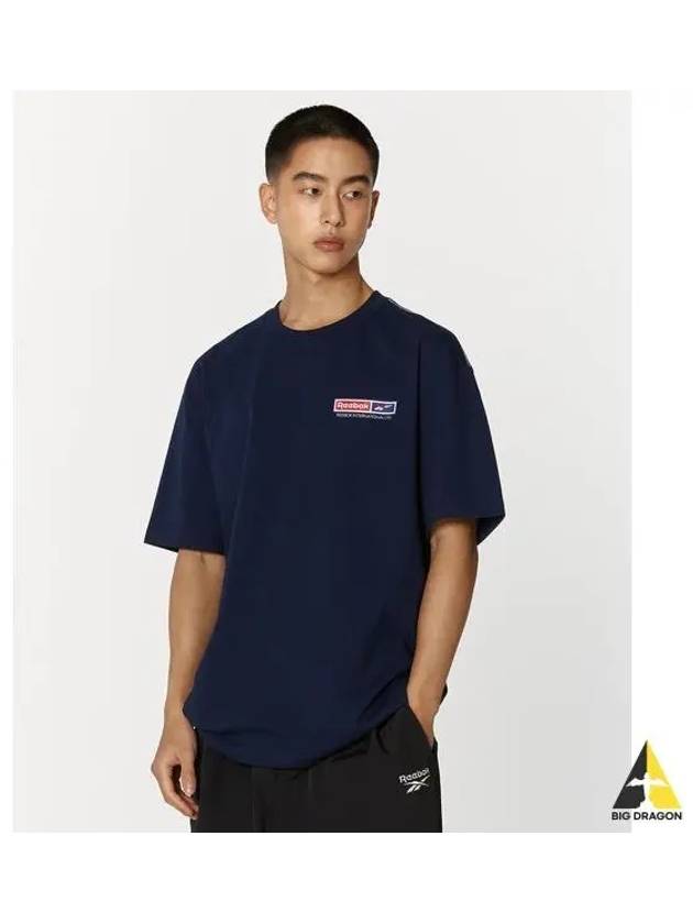 small square t shirt navy - REEBOK - BALAAN 1