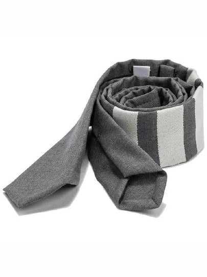 4-Bar Plain Wool Tie Grey - THOM BROWNE - BALAAN 2